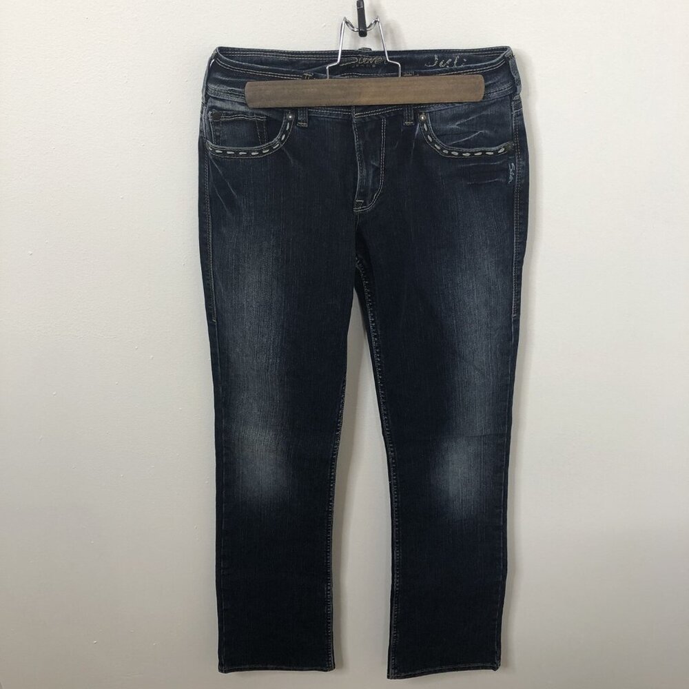 Silver Woman 28X34 Julia Dark Wash Blue Jean Straight Low Rise